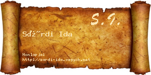 Sárdi Ida névjegykártya